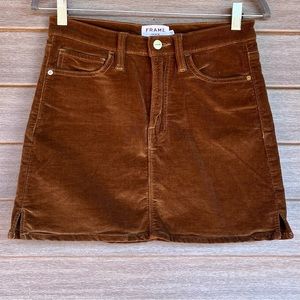 FRAME Le Mini Skirt Corduroy Warm Tan Size 26